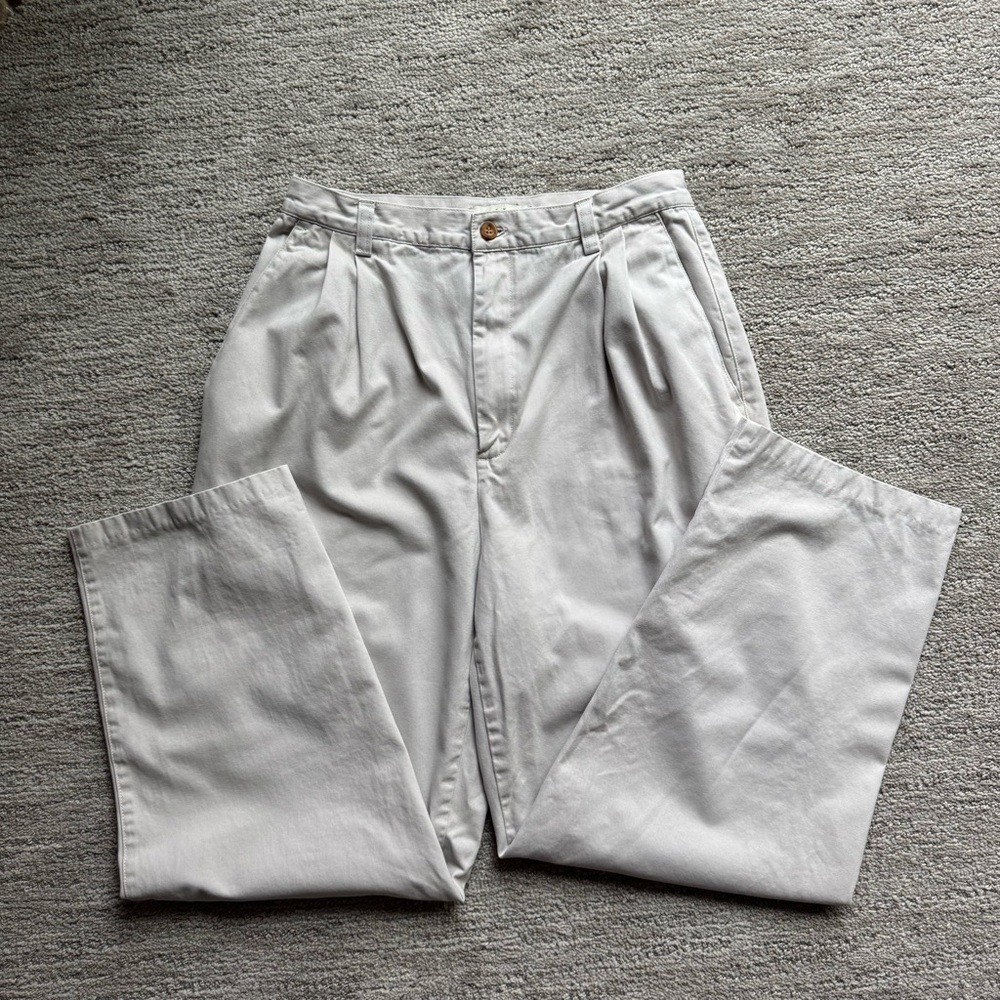 Lord & Taylor 100% Cotton Cream Pants